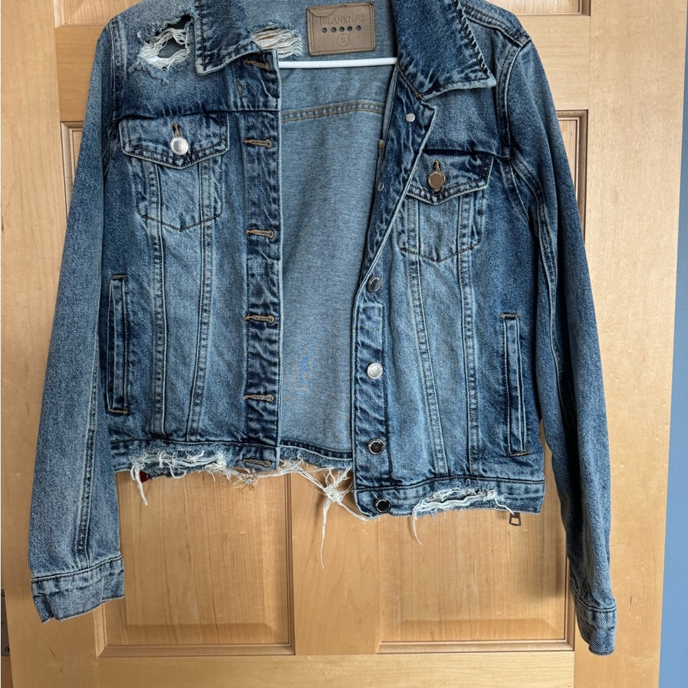 Blank NYC Blue Distressed Jean Jacket